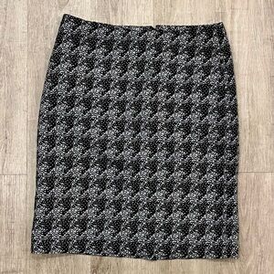 Talbots black and white houndstooth skirt 6P